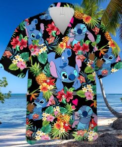 Lovely Stitch Disney Cartoon Graphics Pineapple All Over Print Hawaiian Shirt