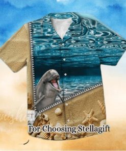 Lovely Zipper Ocean With Dolphin Hawaiian Shirt For Men and Women