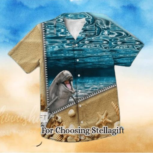 Lovely Zipper Ocean With Dolphin Hawaiian Shirt For Men and Women