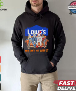 Lowe’s you can’t sit with us Voorhees Myers Pennywise and Krueger Halloween shirt 2 Lowe’s you can’t sit with us Voorhees Myers Pennywise and Krueger Halloween shirt