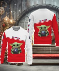 Loyola Marymount Lions American Sports Team Baby Yoda Cute Funny 3D Sweater For Men And Women Gift Christmas