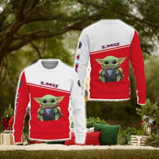 Loyola Marymount Lions American Sports Team Baby Yoda Cute Funny 3D Sweater For Men And Women Gift Christmas