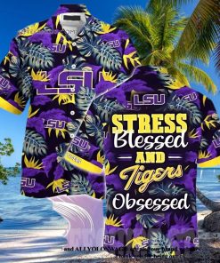 Lsu Tigers Stress Blessed Obsessed Summer Beach Hawaiian Shirt