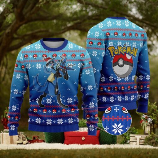 Lucario Lucario Anime Lucario Xmas Pocket Monster Gift Ugly Christmas Sweater For Men And Women