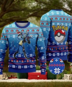 Lucario Ugly Christmas Sweater Lucario Lucario Xmas Pocket Monster Ugly Sweater