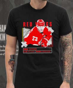 Lucas Raymond number 23 Detroit Red Wings ice hockey player pose paper gift hoodie, sweater, longsleeve, shirt v-neck, t-shirt