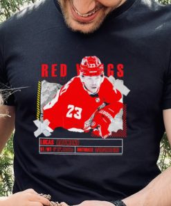 Lucas Raymond number 23 Detroit Red Wings ice hockey player pose paper gift hoodie, sweater, longsleeve, shirt v-neck, t-shirt