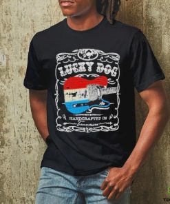 Lucky Dog Red White Blue Whiskey Label Style Retro Vintage America Nashville Guitar Pedal Amp T Shirt