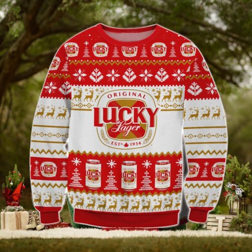 Lucky Lager Ugly Christmas Holiday Sweater