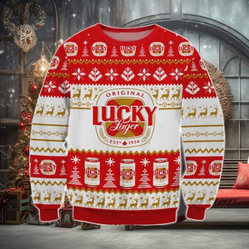 Lucky Lager Ugly Christmas Holiday Sweater
