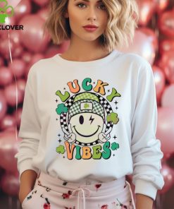 Lucky Vibes Smiley Face Shamrock shirt