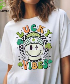 Lucky Vibes Smiley Face Shamrock hoodie, sweater, longsleeve, shirt v-neck, t-shirt