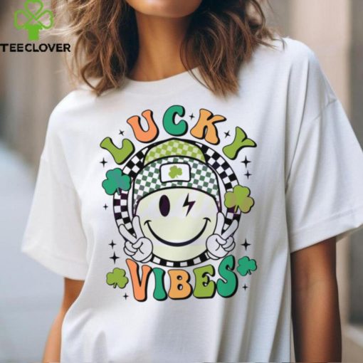 Lucky Vibes Smiley Face Shamrock hoodie, sweater, longsleeve, shirt v-neck, t-shirt