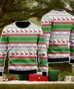 Lue Red Tacky Reindeer Xmas Pattern Christmas Unisex Ugly Sweater