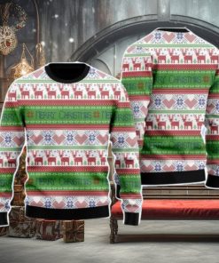 Lue Red Tacky Reindeer Xmas Pattern Christmas Unisex Ugly Sweater