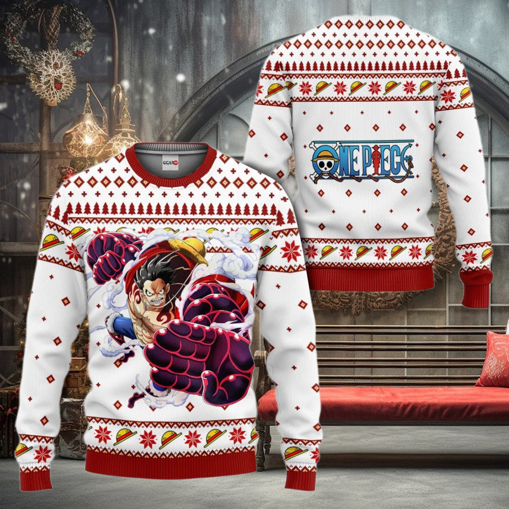Luffy Gear 4 Ugly Christmas Sweater Luffy Gear 4 Ugly Christmas Sweater