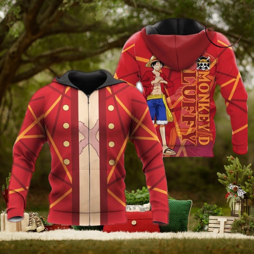 Luffy One Piece Anime Manga Awesome 3D Hoodie Luffy One Piece Anime Manga Awesome 3D Hoodie