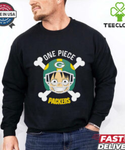Luffy One Piece x Green Bay Packers cartoon bighead shirt