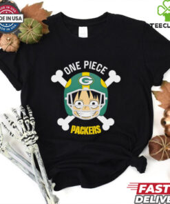 Luffy One Piece x Green Bay Packers cartoon bighead shirt