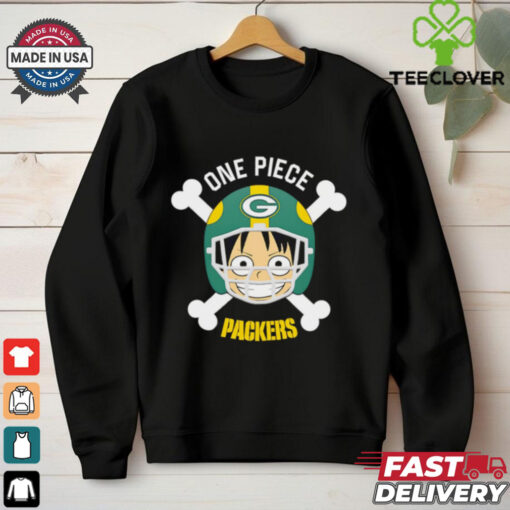 Luffy One Piece x Green Bay Packers cartoon bighead shirt