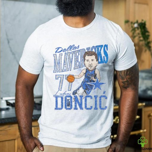 Luka Doncic Dallas Mavericks White Caricature Short Sleeve Fashion Player T Shirt