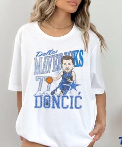 Luka Doncic Dallas Mavericks White Caricature Short Sleeve Fashion Player T Shirt