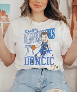 Luka Doncic Dallas Mavericks White Caricature Short Sleeve Fashion Player T Shirt