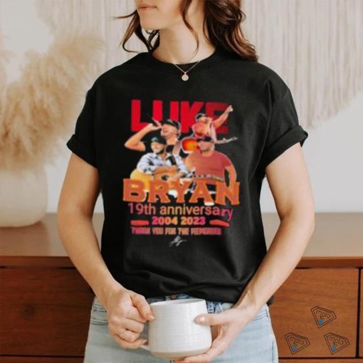 Luke Bryan 19th anniversary 2004 2023 thank you for the memories signature shirt