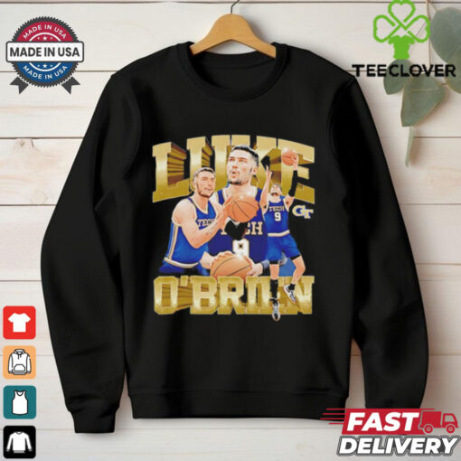 Luke O’Brien Georgia Tech Yellow Jackets NCAA Men’s Basketball player collage shirt