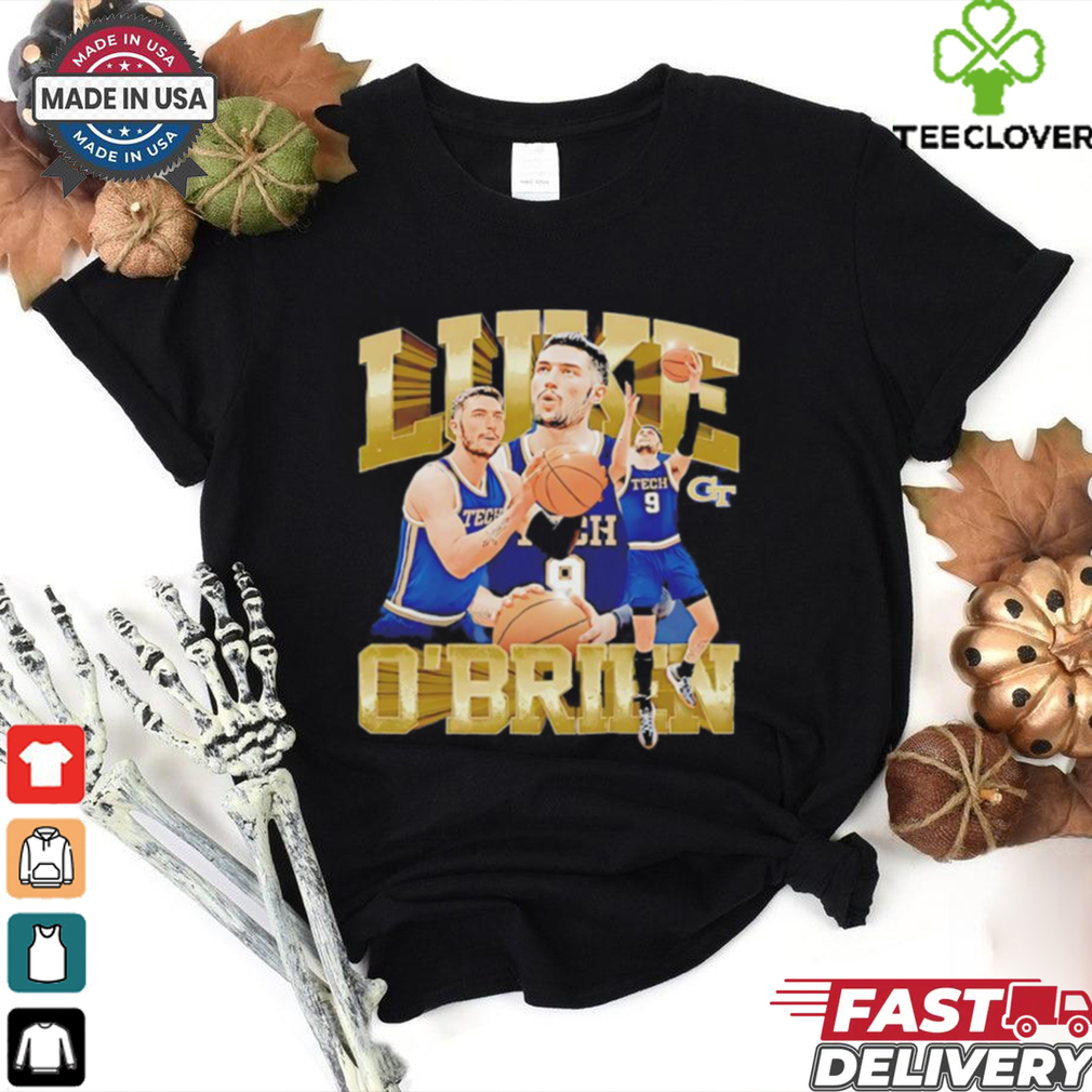Luke O’Brien Georgia Tech Yellow Jackets NCAA Men’s Basketball player collage shirt Luke O’Brien Georgia Tech Yellow Jackets NCAA Men’s Basketball player collage shirt