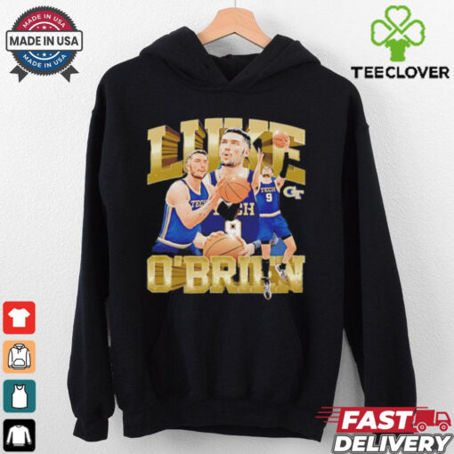 Luke O’Brien Georgia Tech Yellow Jackets NCAA Men’s Basketball player collage shirt