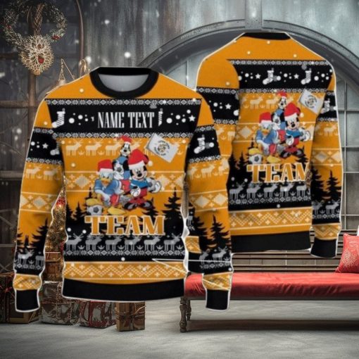 Luton Town FC Disney Team Custom Name Ugly Christmas Sweater