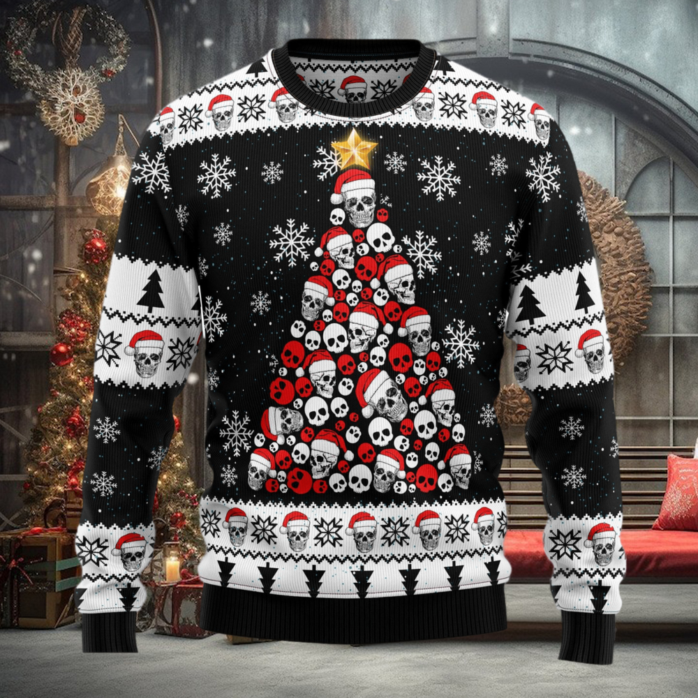 Christmas Gift Kansas City Chiefs Skull Pattern 3D Ugly Christmas Sweater  For Men And Women