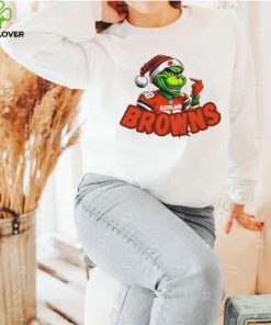 Santa Hat Grinch Football Cleveland Browns Merry Christmas 2023 Shirt 3 Santa Hat Grinch Football Cleveland Browns Merry Christmas 2023 Shirt