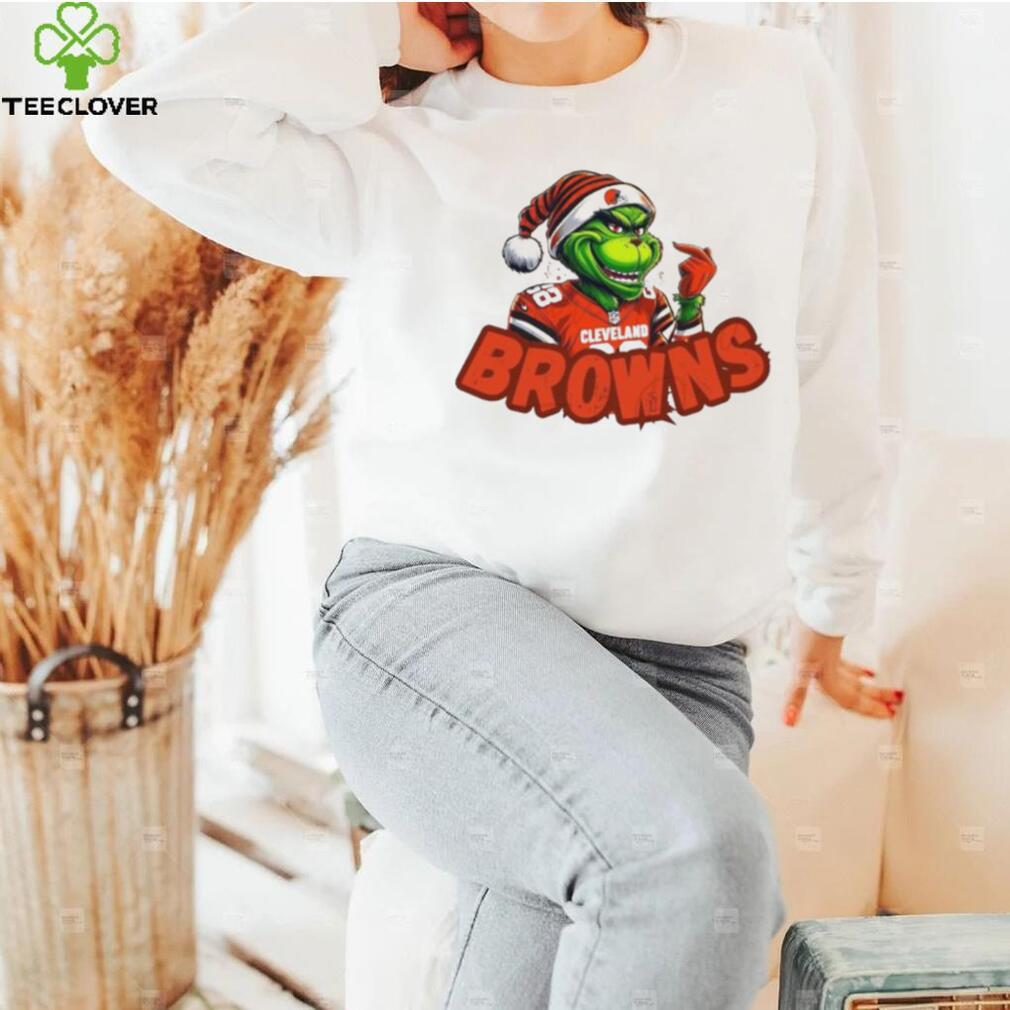 Santa Hat Grinch Football Cleveland Browns Merry Christmas 2023 Shirt Santa Hat Grinch Football Cleveland Browns Merry Christmas 2023 Shirt