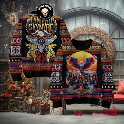 Lynyrd Skynyrd Southern Rock N Roll Christmas Sweater Chirstmas Gifts 2024 Xmas For Family And Friends Ugly Sweater