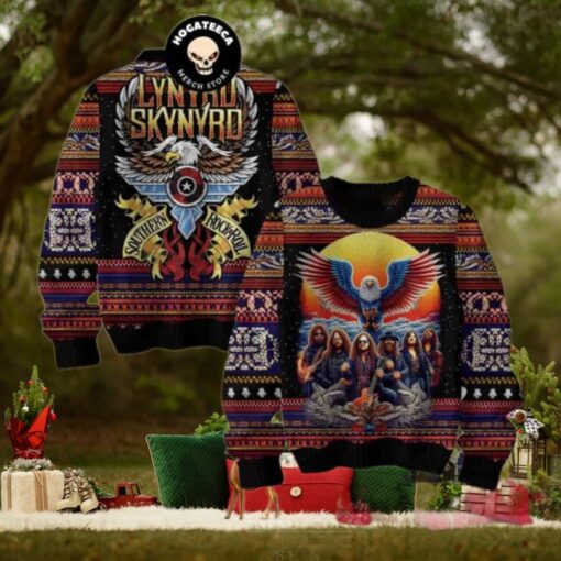Lynyrd Skynyrd Southern Rock N Roll Christmas Sweater Chirstmas Gifts 2024 Xmas For Family And Friends Ugly Sweater