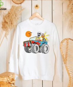 Funny Halloween Skeleton Monster Truck Kids Boys Toddler T Shirt