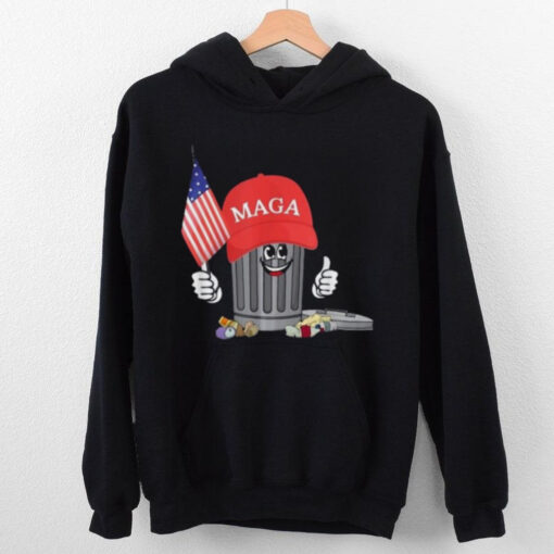 MAGA Garbage Can with American Flag Tee