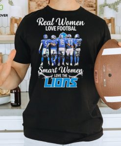 Real Women Love Football Smart Women Love The Detroit Lions 2023 2024 Playoffs Signatures Shirt