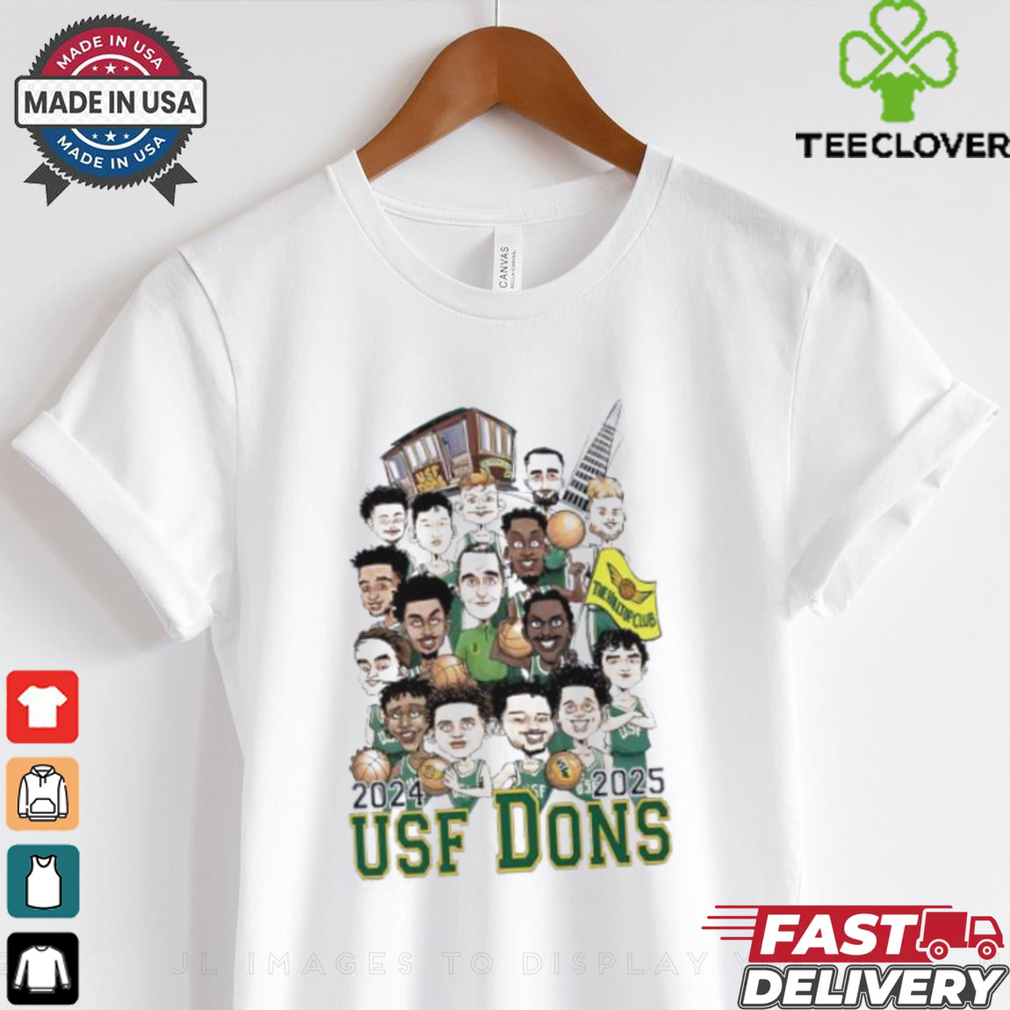 MBB USF Dons Caricature shirt Team 2024 25 Unisex for men MBB USF Dons Caricature shirt Team 2024 25 Unisex for men