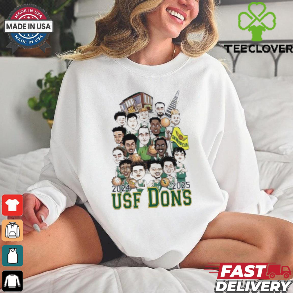 MBB USF Dons Caricature shirt Team 2024 25 Unisex for men MBB USF Dons Caricature shirt Team 2024 25 Unisex for men