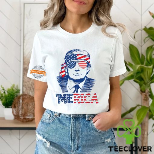 MERICA TRUMP Happy 4th Of July Trump American Flag Shirt