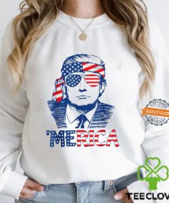 MERICA TRUMP Happy 4th Of July Trump American Flag Shirt