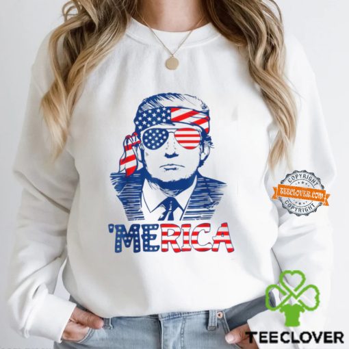 MERICA TRUMP Happy 4th Of July Trump American Flag Shirt