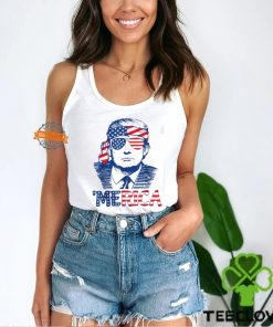 MERICA TRUMP Happy 4th Of July Trump American Flag Shirt