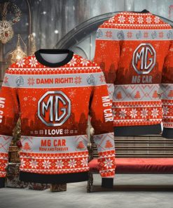 MG Car Lovers Knitted Christmas Sweater Gift For Fans