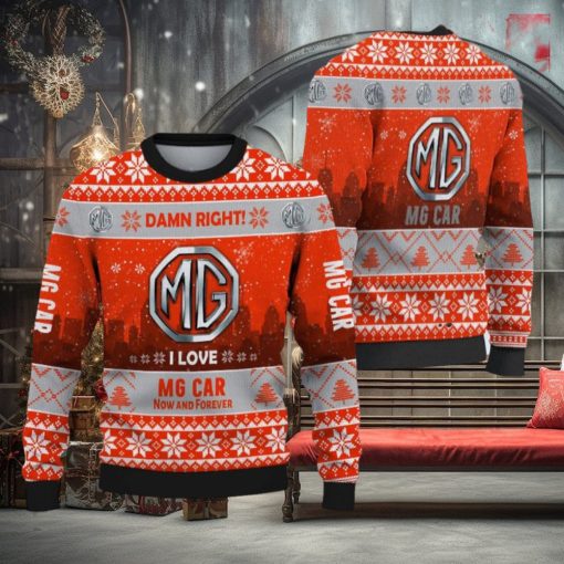 MG Car Lovers Knitted Christmas Sweater Gift For Fans