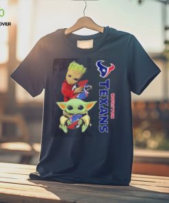 Baby Yoda And Groot Hug Houston Texans Shirt