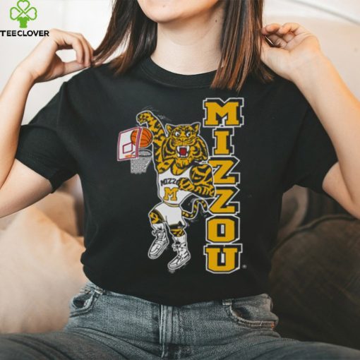 MIZZOU TIGERS 19NINE VAULT LOGO BASKETBALL DUNKING TIGER BLACK T SHIRT